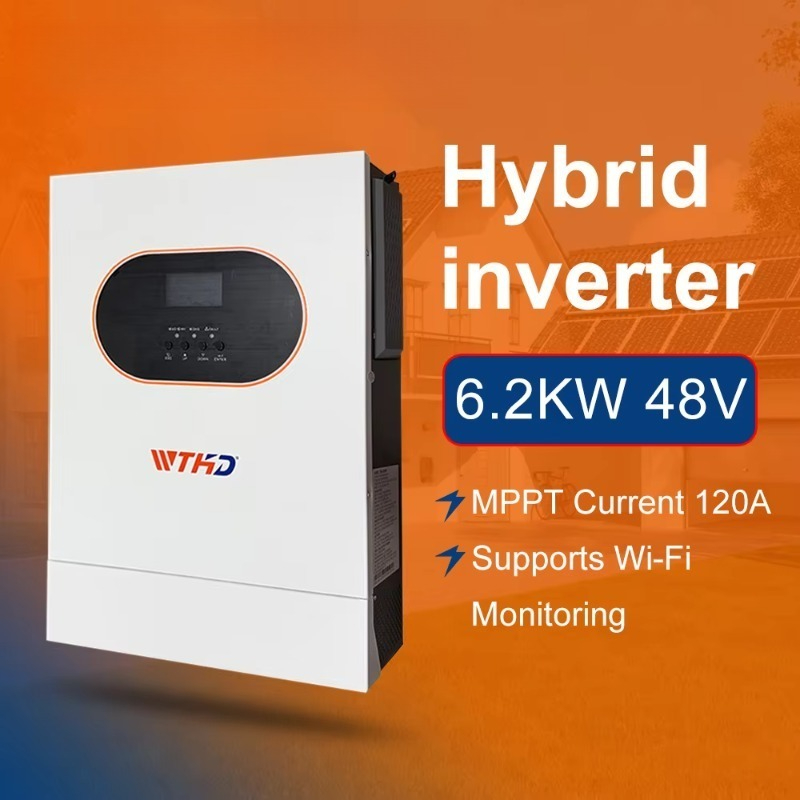Off Grid Solar Inverter 48V 6000W - 6.2KW単相オフグリッドソーラーハイブリッドインバーター48V DC-AC 6KW 6000W 6000VA 6200W純正弦波ソーラーインバーターハイブリッド