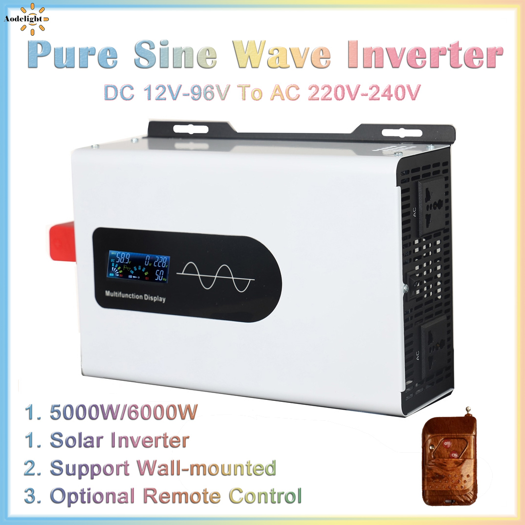 Pure Sine Wave Inverter 5000W 48V 220V - 純粋な正弦波インバーター12V,220V,5000W,6000W,V,24V,48V,60V,72V,電圧コンバーター,ソーラー設置,自動車用