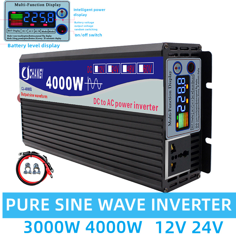 Inverter Pure Sine Wave 60Hz 120V 3000W - 純粋な正弦波インバーター,12v 220v 48v 110v 3000w 4000,電圧コンバーター,ソーラーインバーター