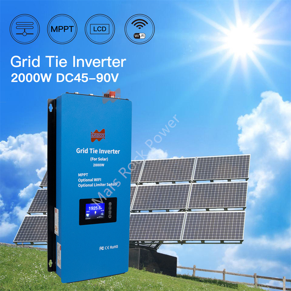 Grid Tie Inverter Limiter 2000W - 2000Wソーラー限定グリッドタイインバーターDC48VからAC230V/240Vへの変換、スマートWiFi機能、リミッターセンサー付き家庭用太陽光発電インバーター