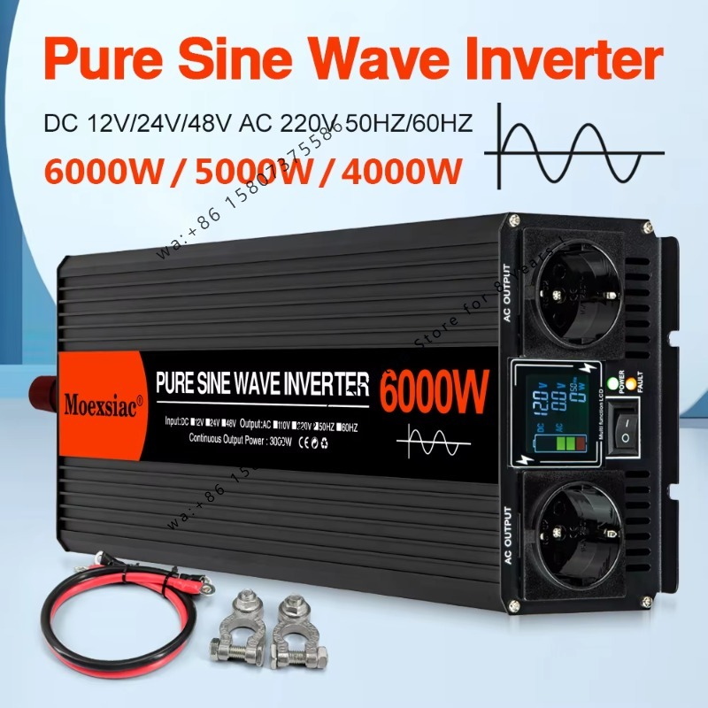 Moexsiac純正弦波ソーラーインバーター 4000W 5 - Pure Sine Wave Inverter 5000W 48V 220V のレビューと価格