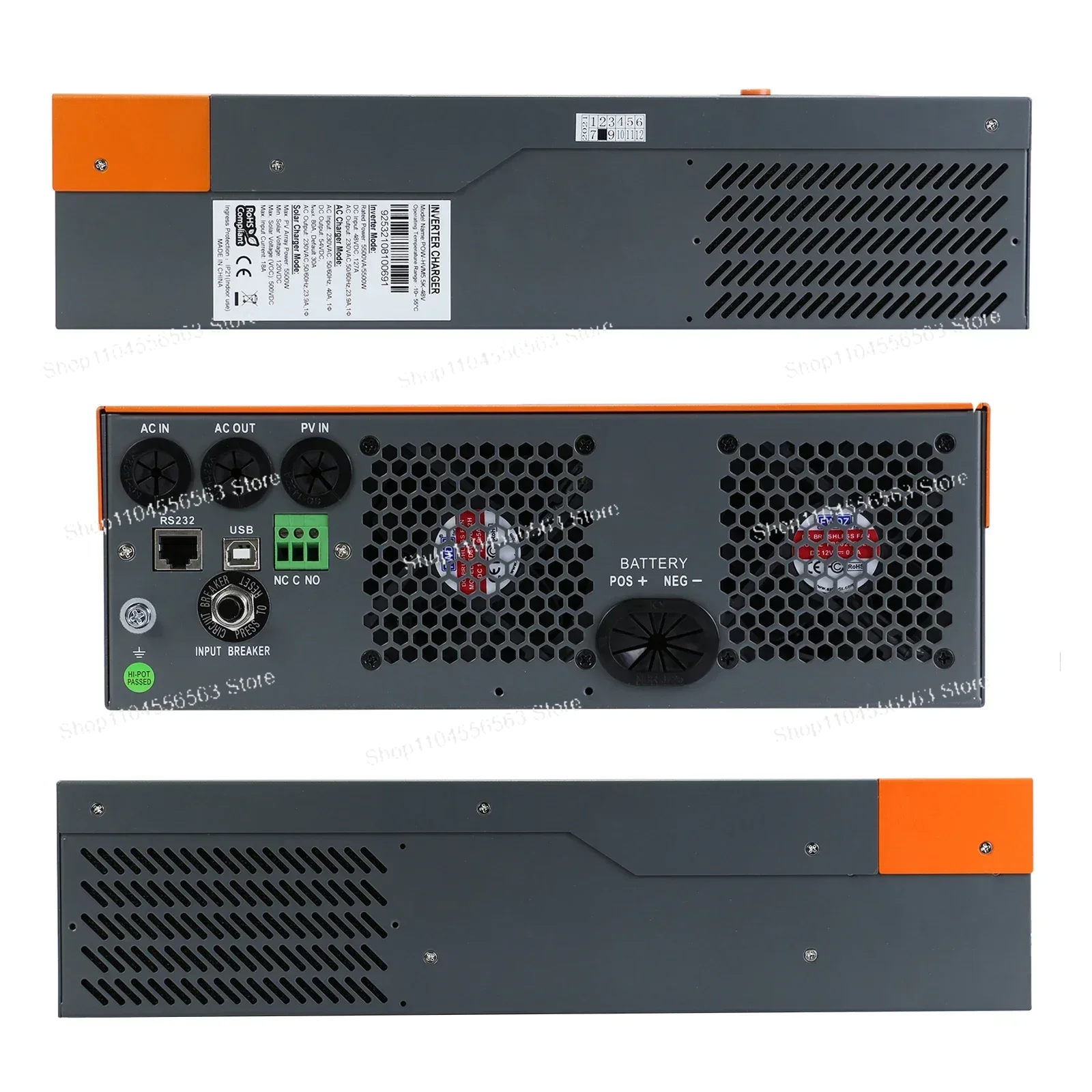 5.5KW 3相ハイブリッドソーラーインバーター、MPPT  - Hybrid Solar Inverter 5.5Kw Mppt 48V のレビューと価格