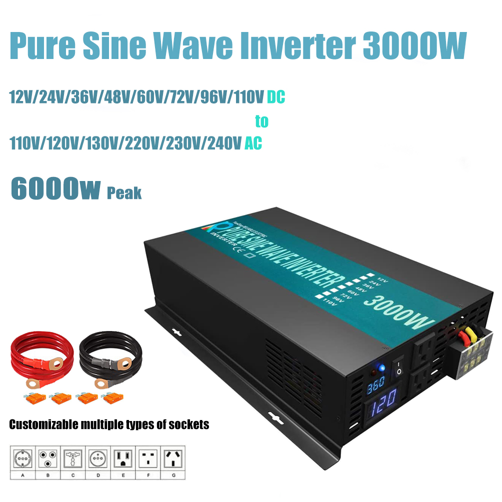 純粋な正弦波インバーター,3000w,24v,220v,ソー - Inverter Pure Sine Wave 60Hz 120V 3000W のレビューと価格