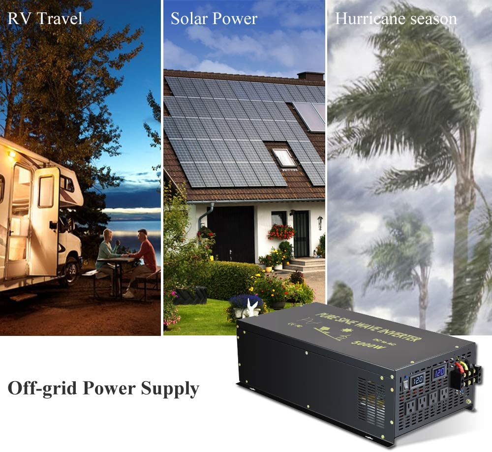 オフグリッド純粋正弦波ソーラーインバーター 24V から 2 - Pure Sine Wave Inverter 5000W 48V 220V のレビューと価格