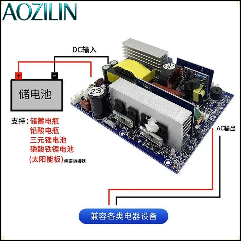 AOZILIN 純粋な正弦波インバーターモジュール DC 1 - Pure Sine Wave Inverter Board 24V 48V のレビューと価格