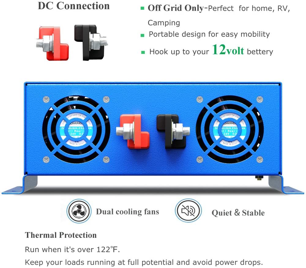純粋正弦波パワーインバーター 3000W 24V 220V  - Inverter Pure Sine Wave 60Hz 120V 3000W のレビューと価格
