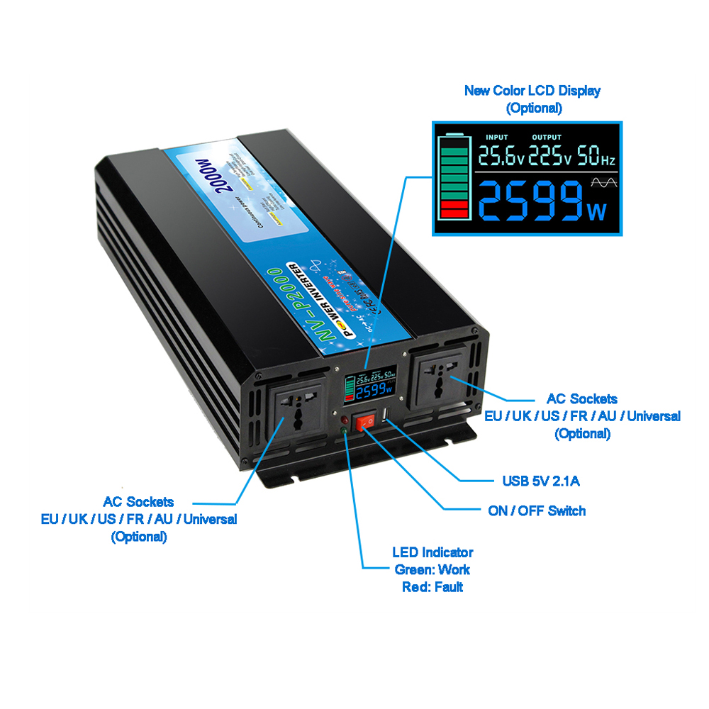 5000W 5kw 5kVA パワーインバーター DC-AC - Pure Sine Wave Inverter 5000W 48V 220V のレビューと価格