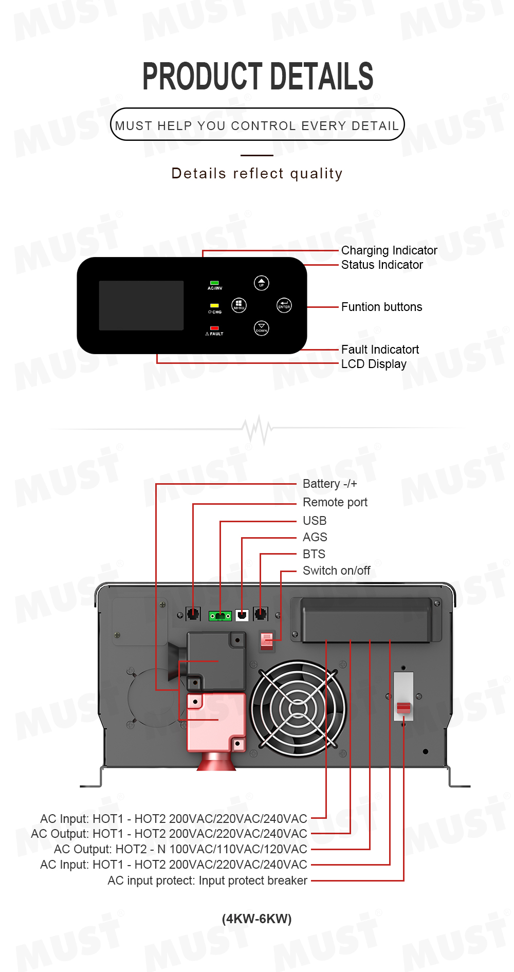 ベストセラー 110V 120V 220V 240V スプリ - Pure Sine Wave Inverter 5000W 48V 220V のレビューと価格