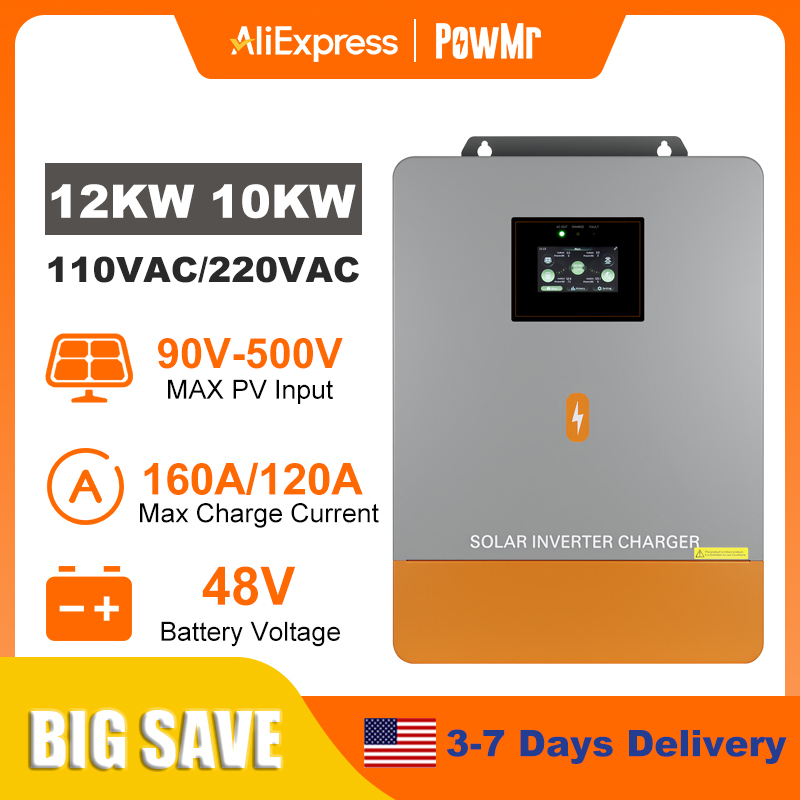 PowMr 12KW 10KW 分離型インバーター 110V - Split Phase Inverter 10Kw 110V 220V のレビューと価格