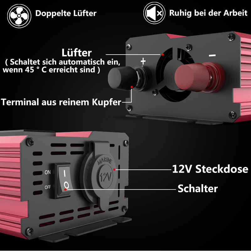 12Vから220Vへの4000Wピーク出力インバーター、80 - Power Inverter 12V 220V 4000W Continuous のレビューと価格