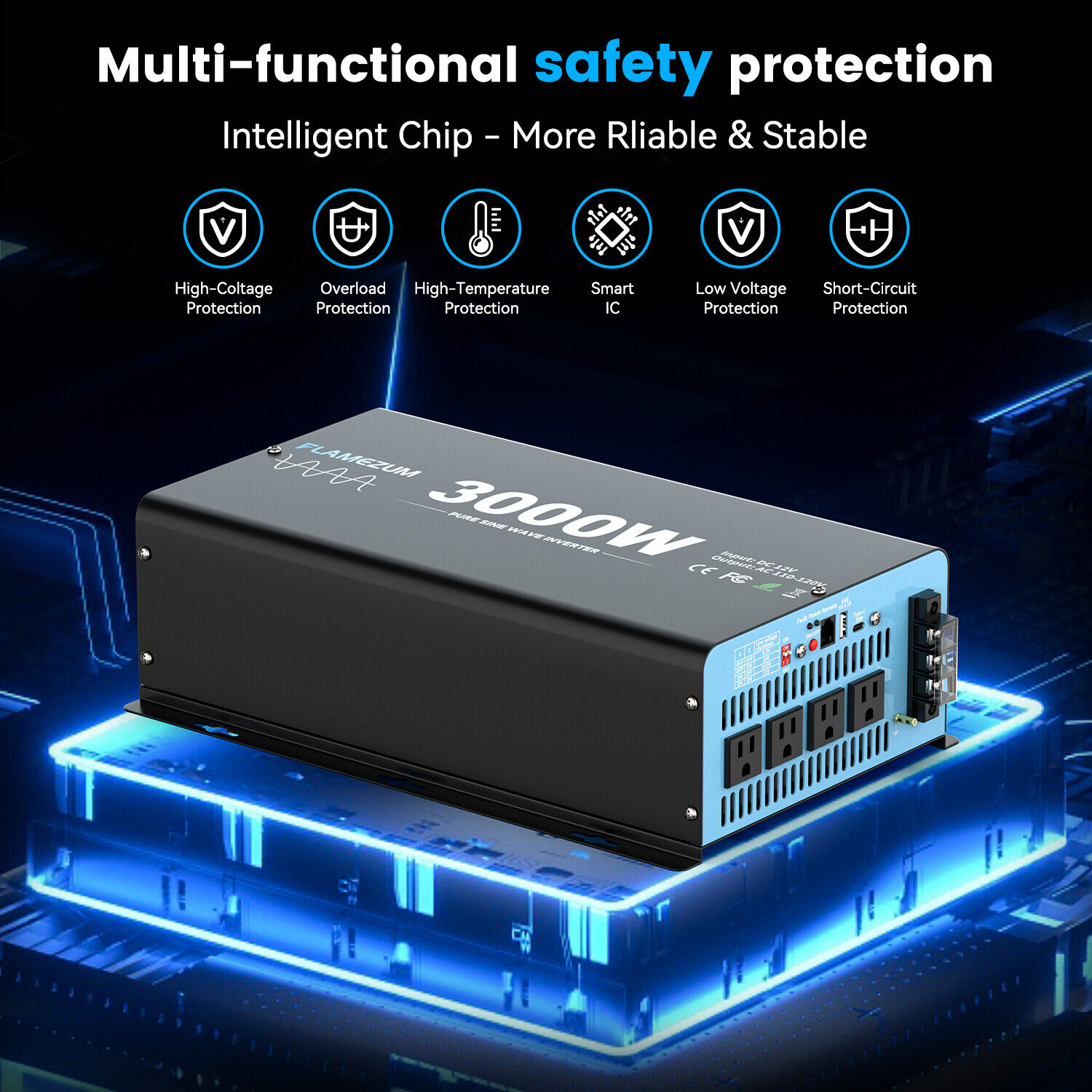 3000W純正弦波パワーインバーター、12V DCから110 - Inverter Pure Sine Wave 60Hz 120V 3000W のレビューと価格