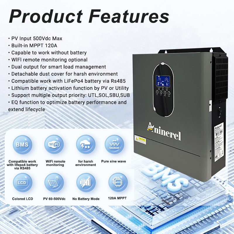 Aninerel 4200W 3KW 120V ハイブリッド - Inverter Pure Sine Wave 60Hz 120V 3000W のレビューと価格